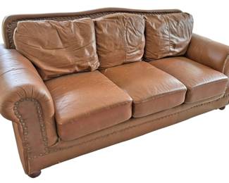 Faux Brown Leather Sofa