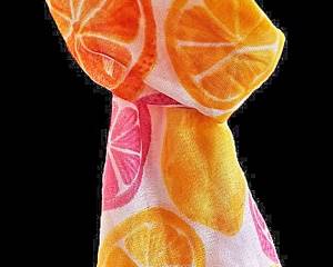 Lightweight Citrus Fruit Scarf