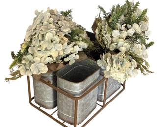 Rustic Tin Box Floral Decor