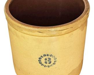 Antique 3 Gallon Stoneware Crock