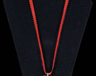 Santa Domino Ribbon Necklace
