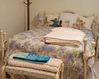 Iron bed and stool