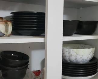 Black set of dishes