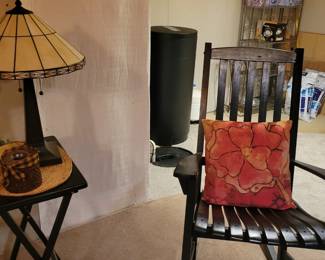 Rocking chair. Beautiful lamp