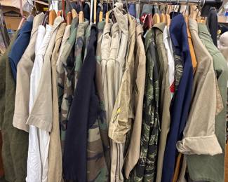 Military uniforms, reproductions, from all countries and all periods.
