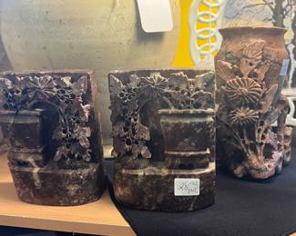 Antique Soapstone Bookends
