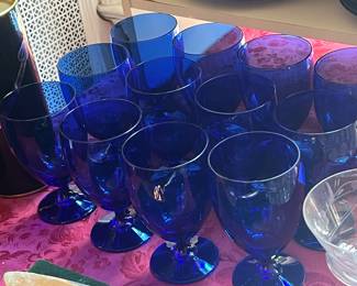 Set of Vintage Blue Tumblers
