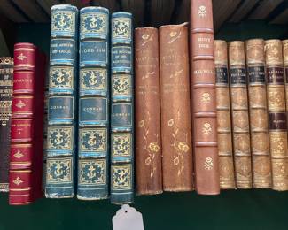 Assorted Leather-bound books