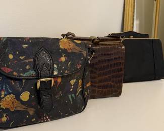 Vintage bags, from Italian leather, dooney & Burke, to Betty Johnson.