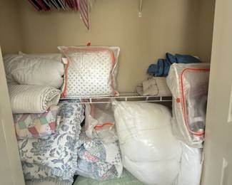 Bedding & sheet sets, pillow inserts & covers. All in mint condition.