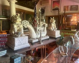 Antique 18th century foo dogs with ship all hand carved valued it over $100,000
The right offer takes it home