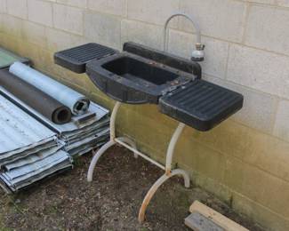 Portable sink and building materials
