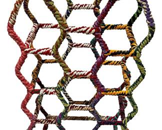 Handwoven Multicolored Wine Rack