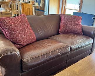 Mitchell Gold, Restoration Hardware leather sofa