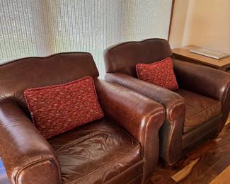 Mitchell Gold, Restoration Hardware leather chairs