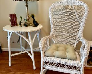 Vintage Wicker Rocker & Table