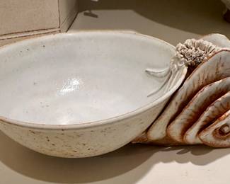Warren Hullow Sea Life Art Pottery Bowl