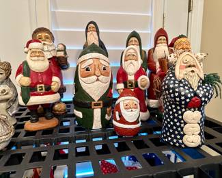 Hand Carved Wooden Santa’s 