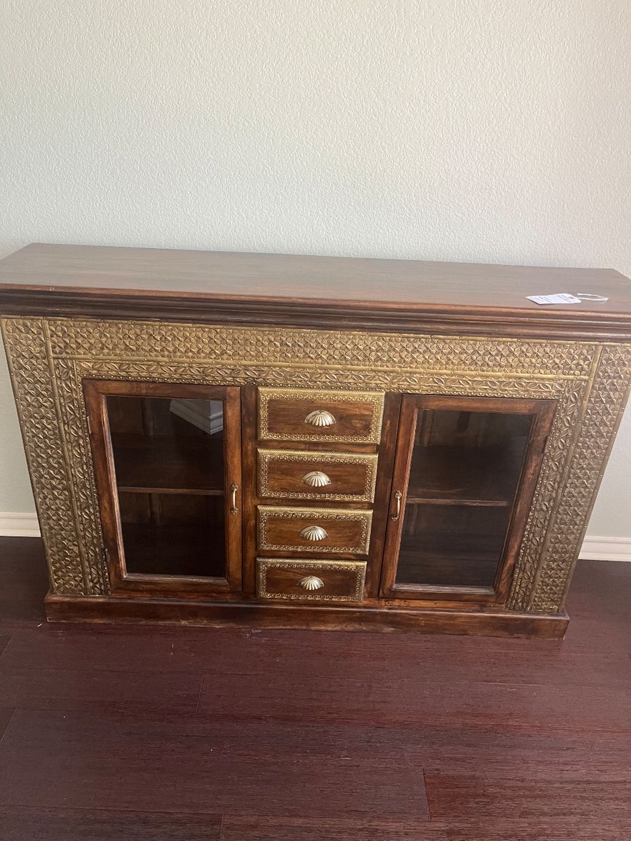Console , credenza  with metal trim