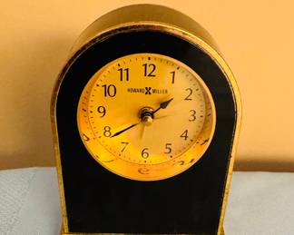 Retired Howard Miller Midnight Arc 621-242 Black/Gold Table Alarm Clock 