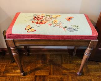 Needlepoint piano bench