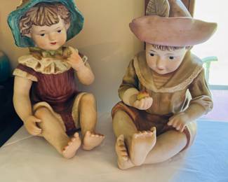 Antique Bisque  Baby Toddlers Figurines.  12inch. Germany.