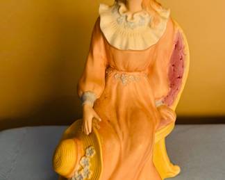 Homco Home Interior Lady Courtneys Dream 1439 Victorian Lady Chair Figurine 