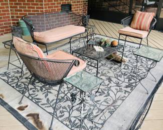Expanded metal patio set