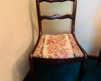 Carved Rose Back Mahogany Side Chair