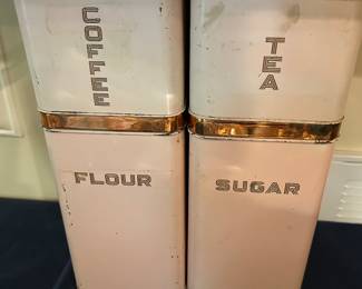 Vintage pink canister set.
