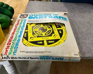 ABC's Wide World of Sports Chancery 50 Dart Game w/Brass Darts