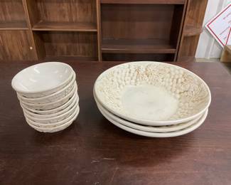 Harry & David Embossed Grapes Soup and Dessert Bowls