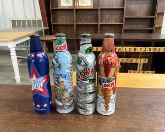 2008 & 2009 Aluminum Collectible Mountain Dew Bottles