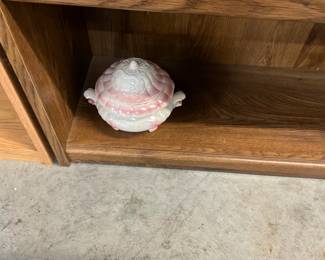 Pink Lusterware Footed Small Soup Tureen
