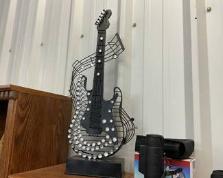 Metal & Acrylic Guitar Shaped Decor