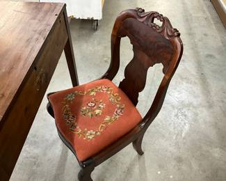 Wood Needlepoint Chair