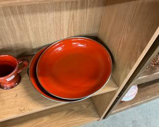 Orange Enamel Saute Pans