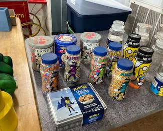 Assorted Planters Mr Peanut Jars & Tins