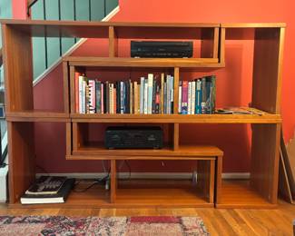 Solid teak modular bookcase