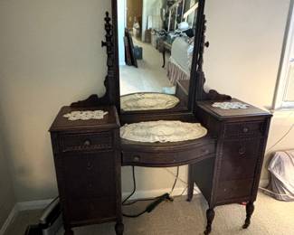 Grandmother's dressing table on wheels
