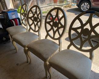 Dining chairs And table with glass top