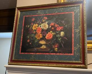 Beautiful colors in this home interiors Albert Williams floral print