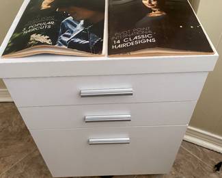 White three drawer cabinet