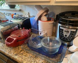 Four piece toasters, waffle maker