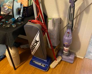 Oreck vacuum cleaner and shark steam cleaner