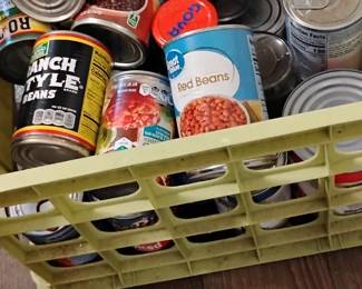 Bins and bins of canned goods