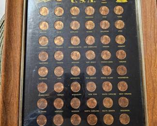 Penny Set with shape of each state on coin