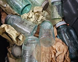 Assorted Variety of Blue Jars