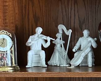 Winter Silhouette Concert Figurines; Anniversary Clock