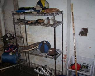 METAL SHELF & SPORTS MISC.